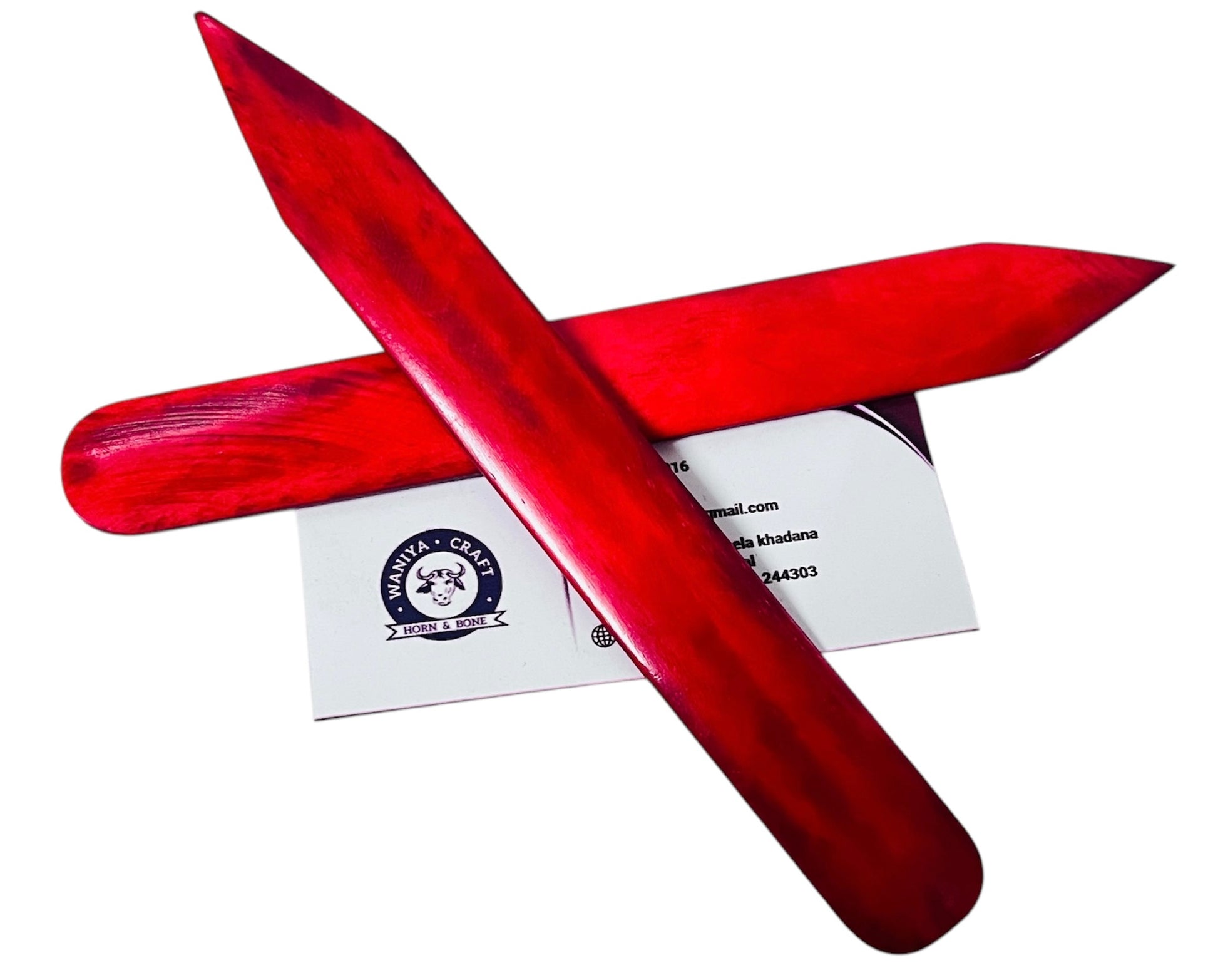 Dark Red Dyed Bone folder - Waniya Craft