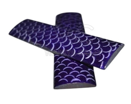 Dyed Royal Blue Moon Jigged Bone Knife Scales - Waniya Craft