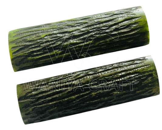 Dyed Green Amber Stag Jigged Bone knife Scalss