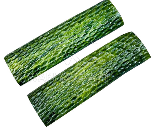 Dyed light Green Peach Jigged Bone scales - Waniya Craft