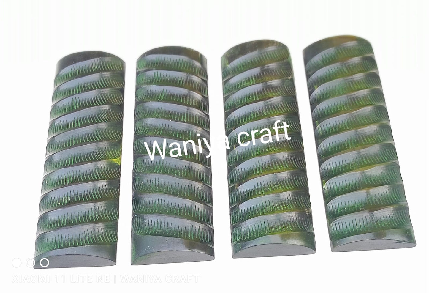 Buffalo Horn Green impala knife scales - Waniya Craft