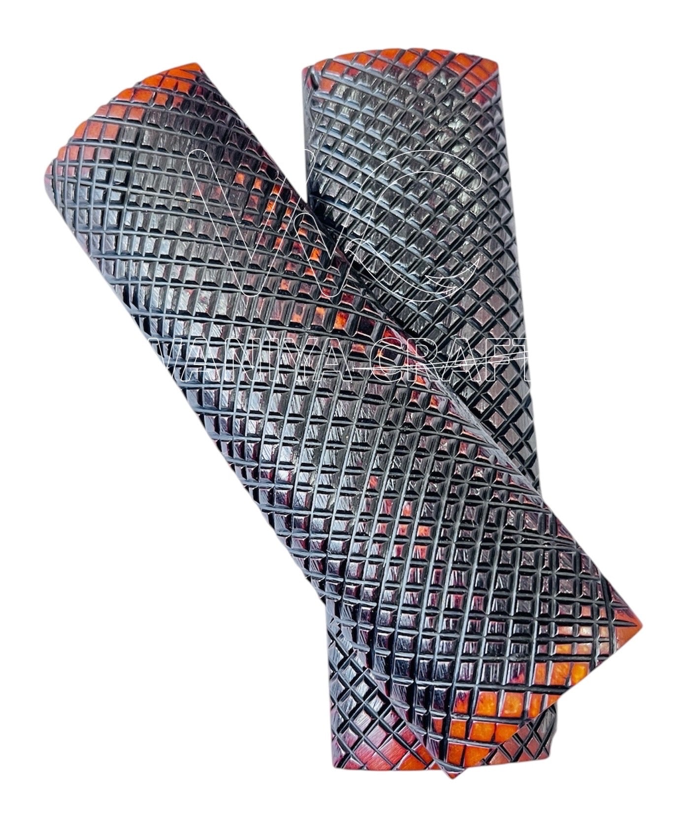 Jigged Bone Cross Hatch amber scales - Waniya Craft