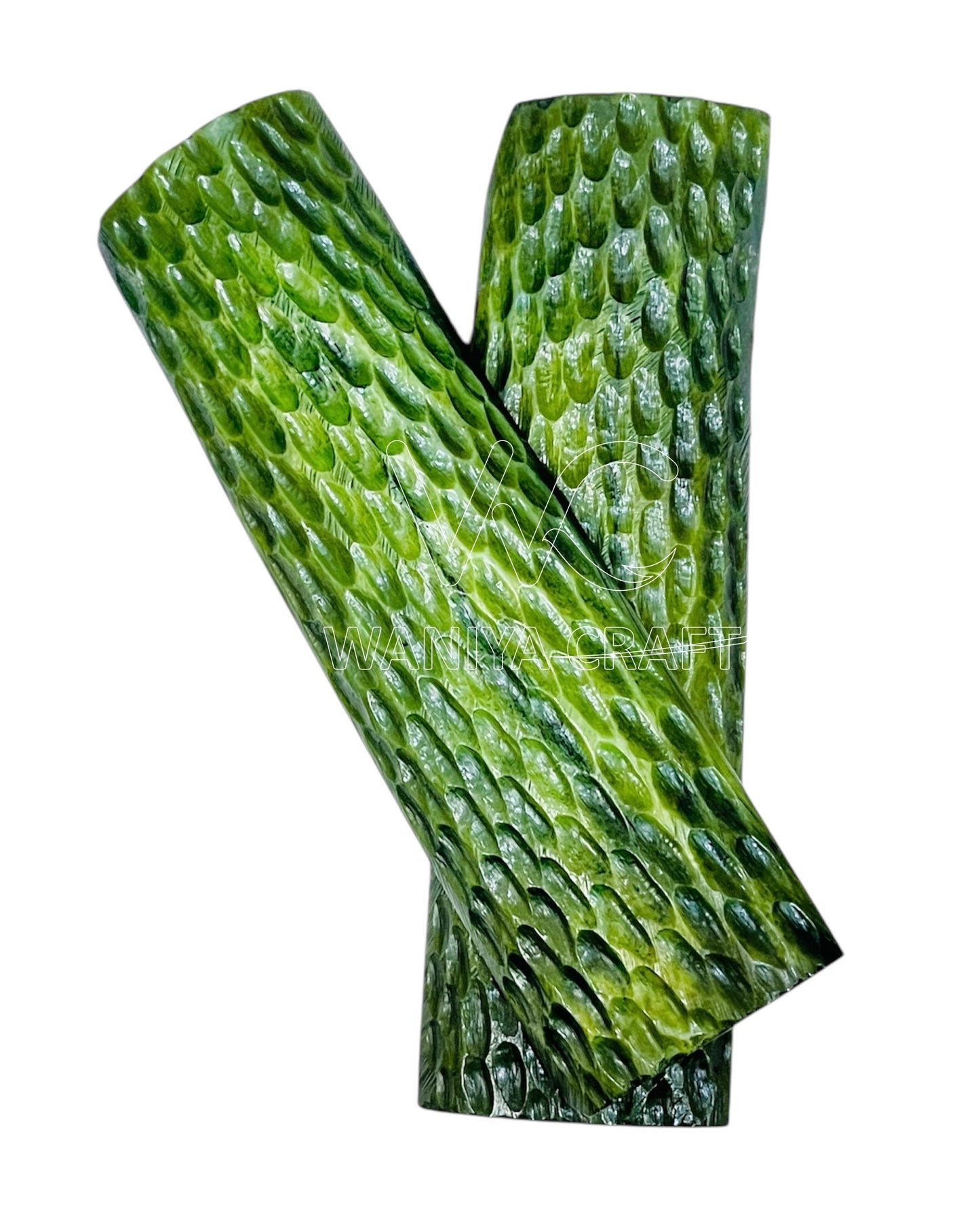 Dyed light Green Peach Jigged Bone scales - Waniya Craft