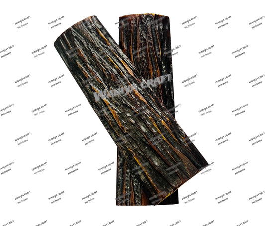 Dyed Hunter Brown Stag jigged Bone knife scales - Waniya Craft