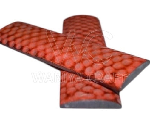 Dyed Light Loop Saw cut Jigged Bone knife scales - Waniya Craft
