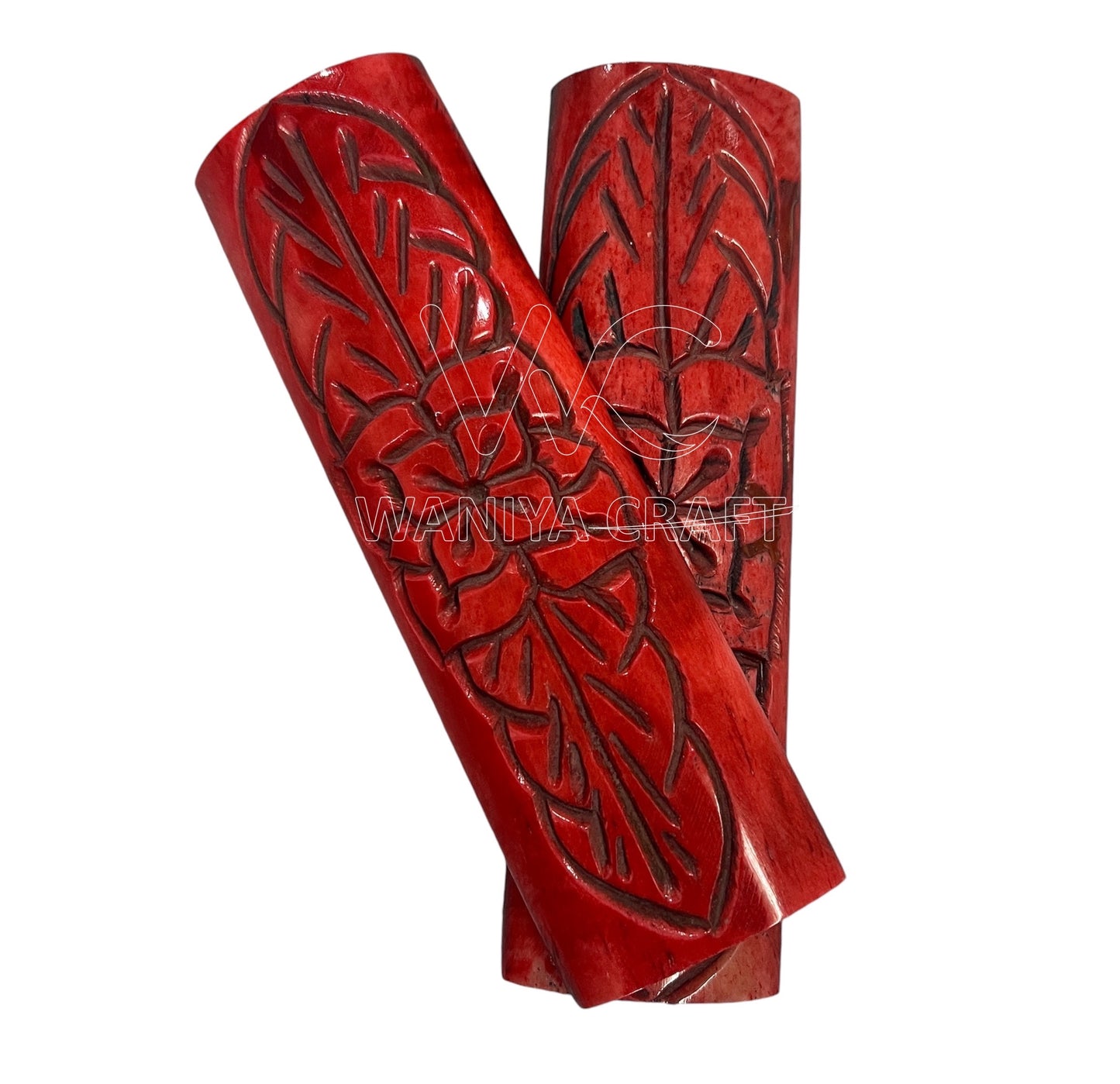 Dyed Red with Flowers pattern knife Scalss