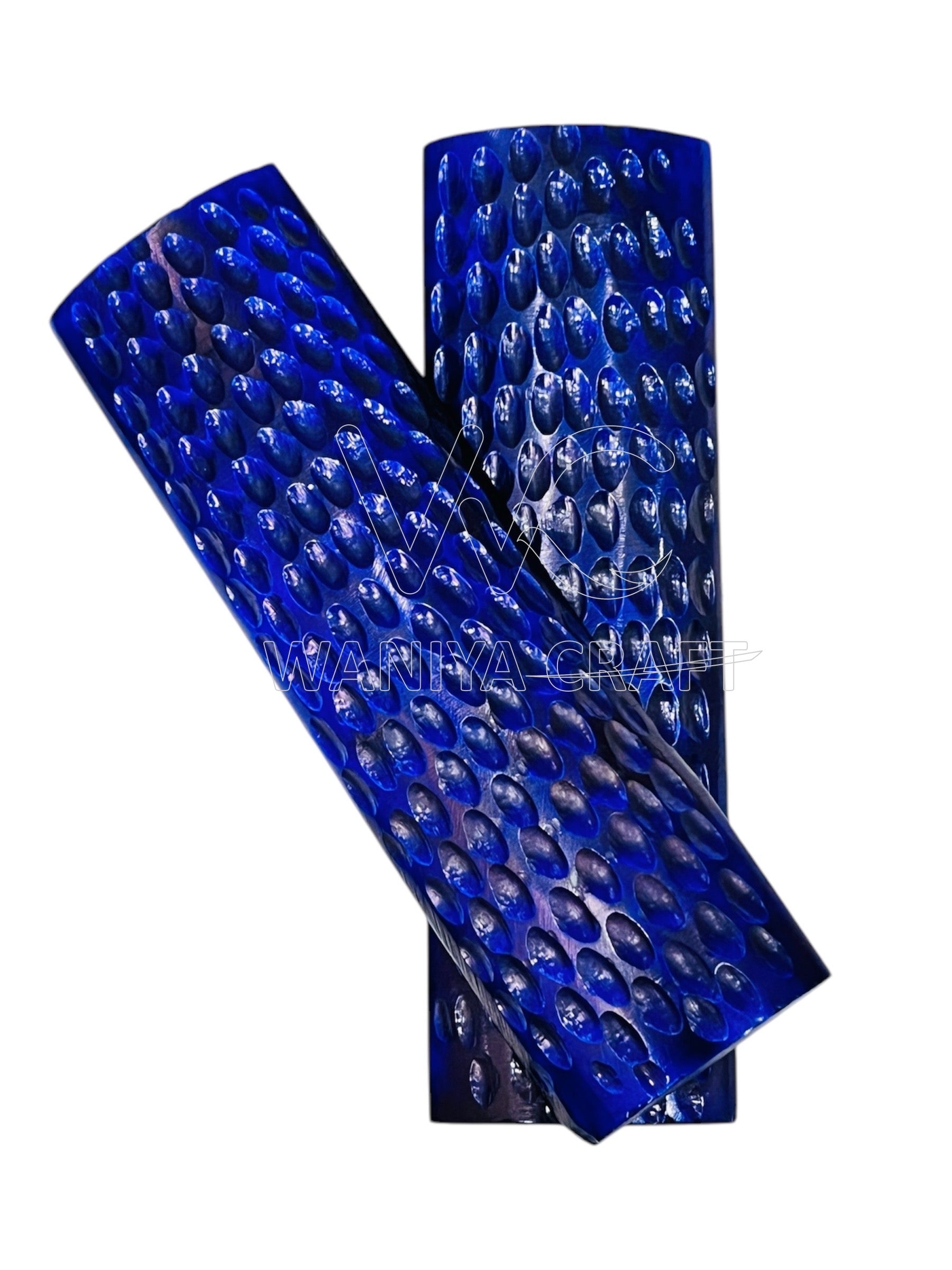 Dyed light Blue  Peach Jigged Bone scales - Waniya Craft