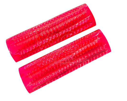 Pink winter jigged Bone Scales