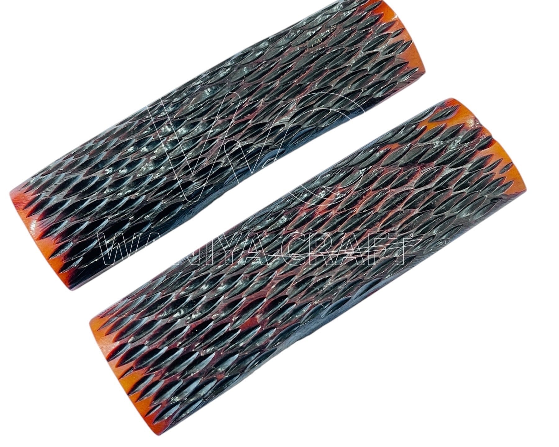 Dyed light Brown standard Jigged Bone  scales - Waniya Craft
