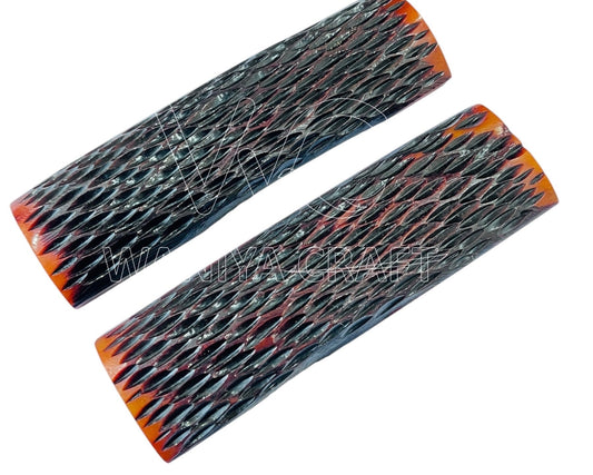 Dyed light Brown standard Jigged Bone  scales - Waniya Craft