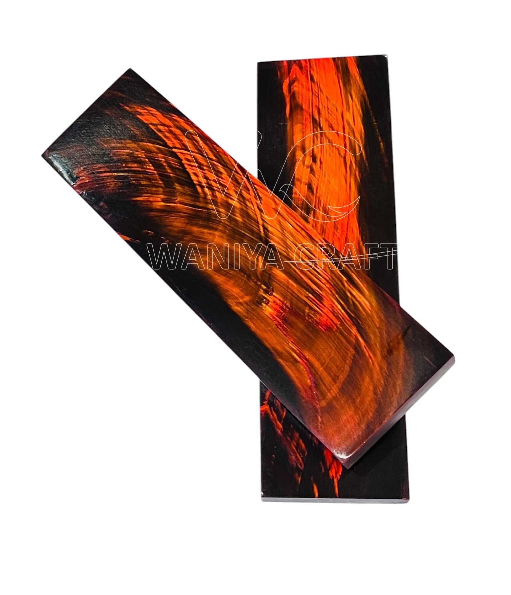 Buffalo Horn Orange Streaks Scales - Waniya Craft