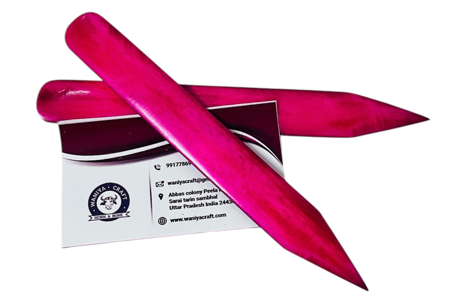 Orchid Pink Dyed Bone folder - Waniya Craft