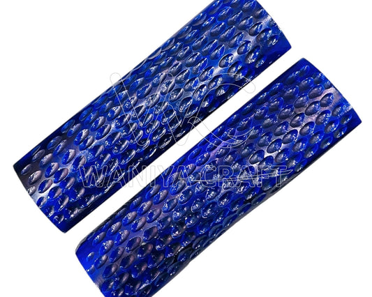 Dyed light Blue  Peach Jigged Bone scales - Waniya Craft