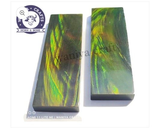Buffalo Horn Green Streaks Scales - Waniya Craft