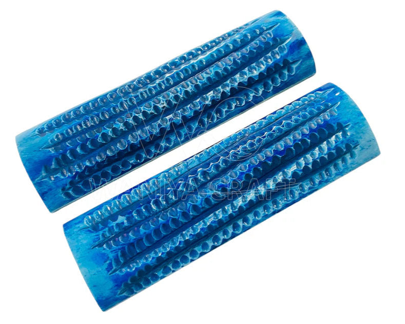 Blue Winter Jigged Bone Scales - Waniya Craft