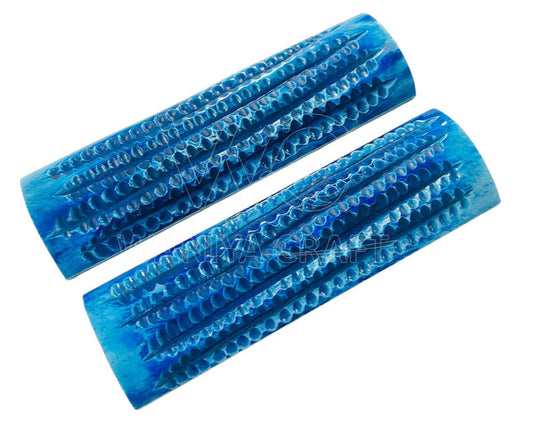 Blue Winter Jigged Bone Scales - Waniya Craft