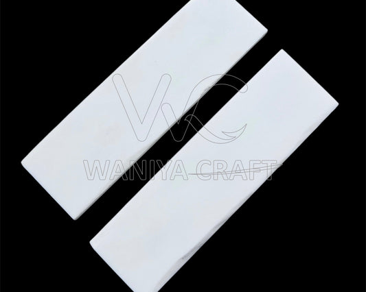 White Bone Flat Knife Scales - Waniya Craft