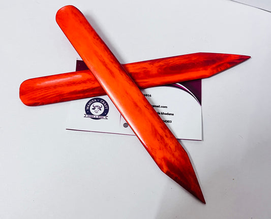 Amber Orange Dyed Bone folder - Waniya Craft