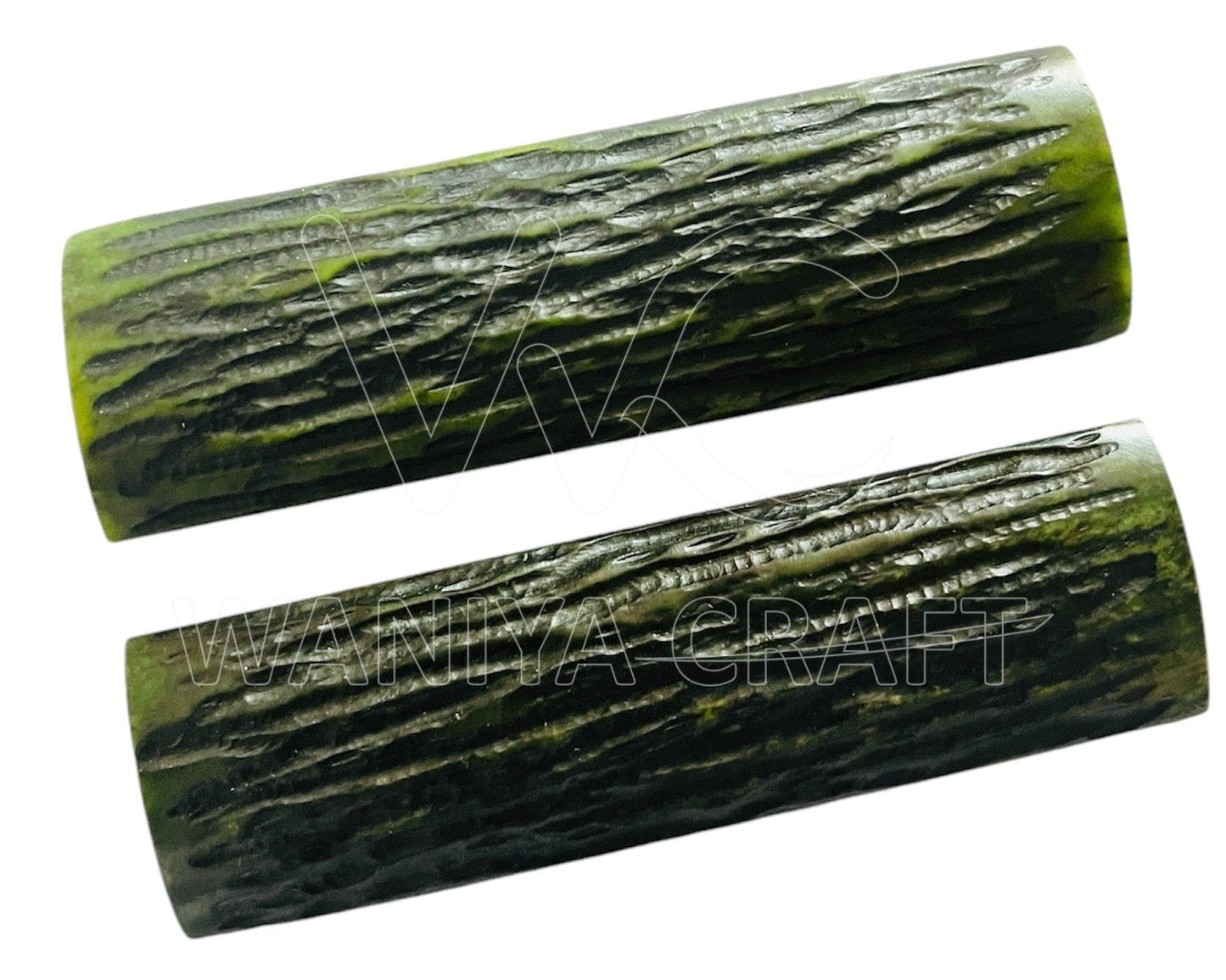 Dyed Green Amber Stag Jigged Bone knife Scalss