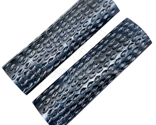 Dyed Black  Peach Jigged Bone scales - Waniya Craft
