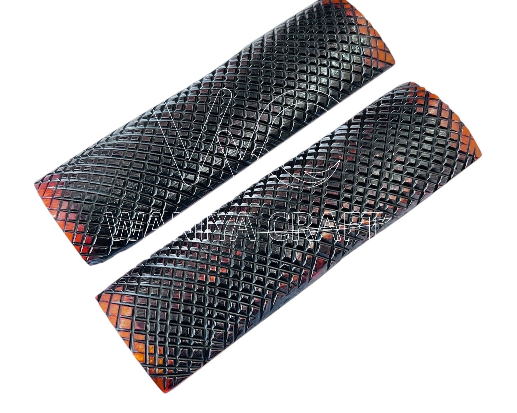 Jigged Bone Cross Hatch amber scales - Waniya Craft