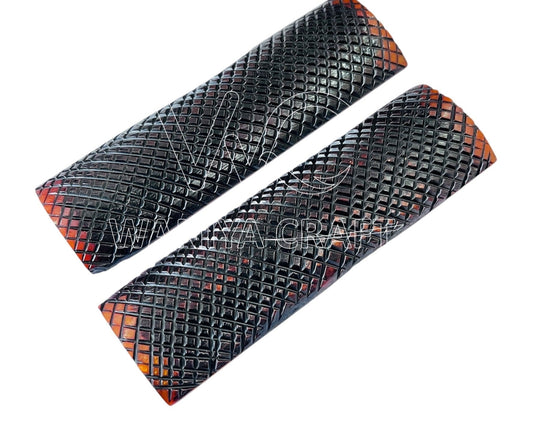 Jigged Bone Cross Hatch amber scales - Waniya Craft