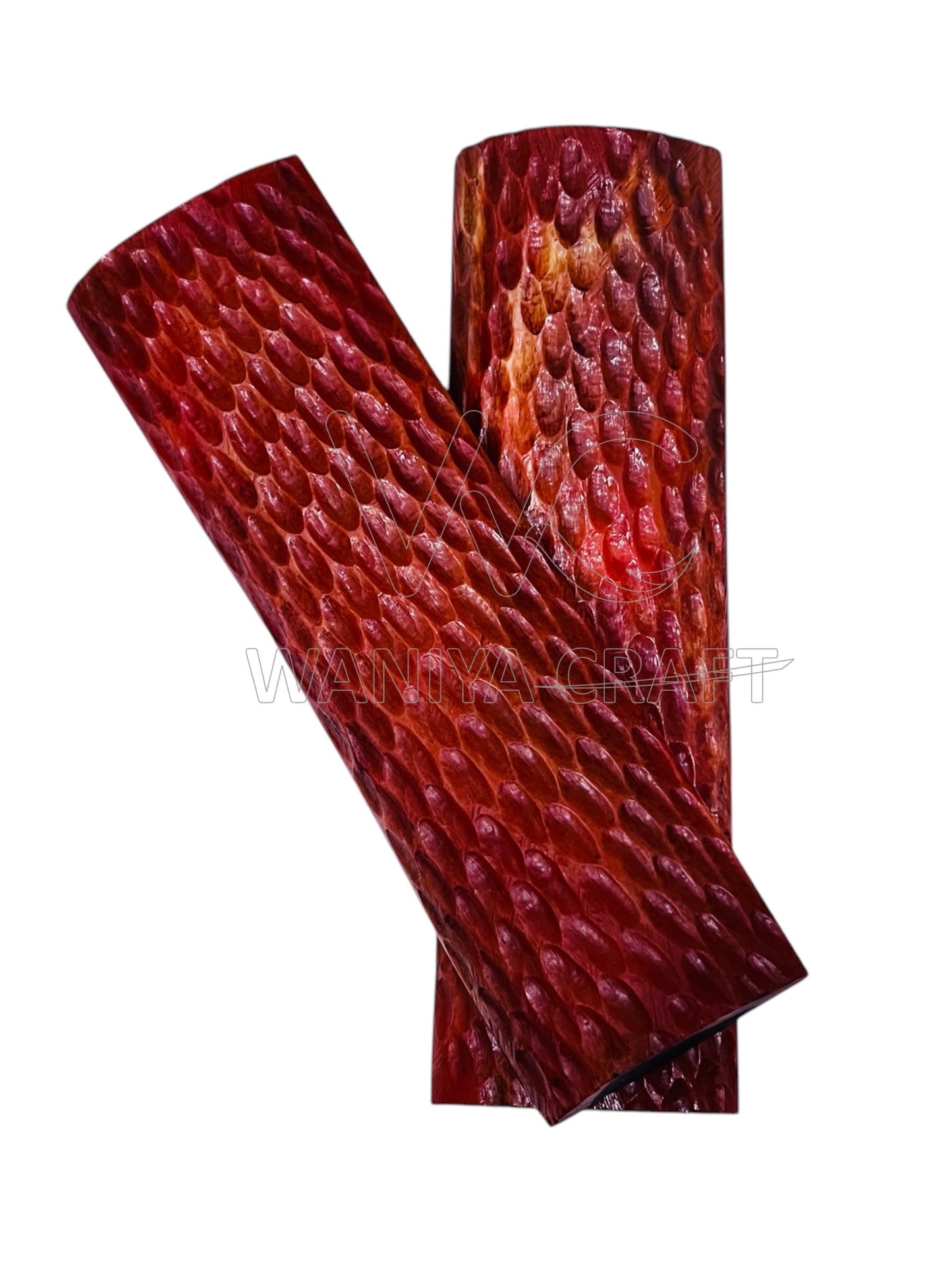 Dyed Light Red Peach Jigged Bone scales - Waniya Craft