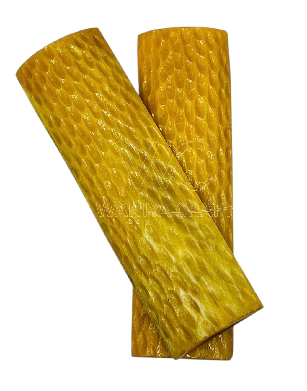 Dyed Light Yellow  Peach Jigged Bone scales - Waniya Craft