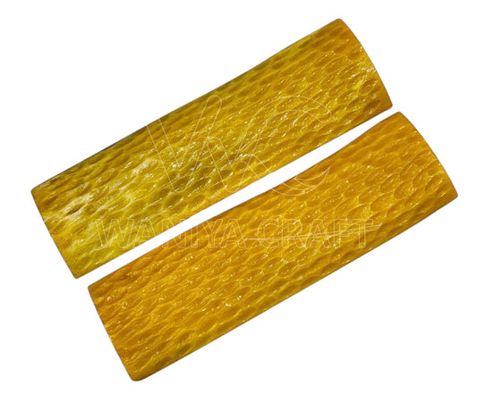 Dyed Light Yellow  Peach Jigged Bone scales - Waniya Craft
