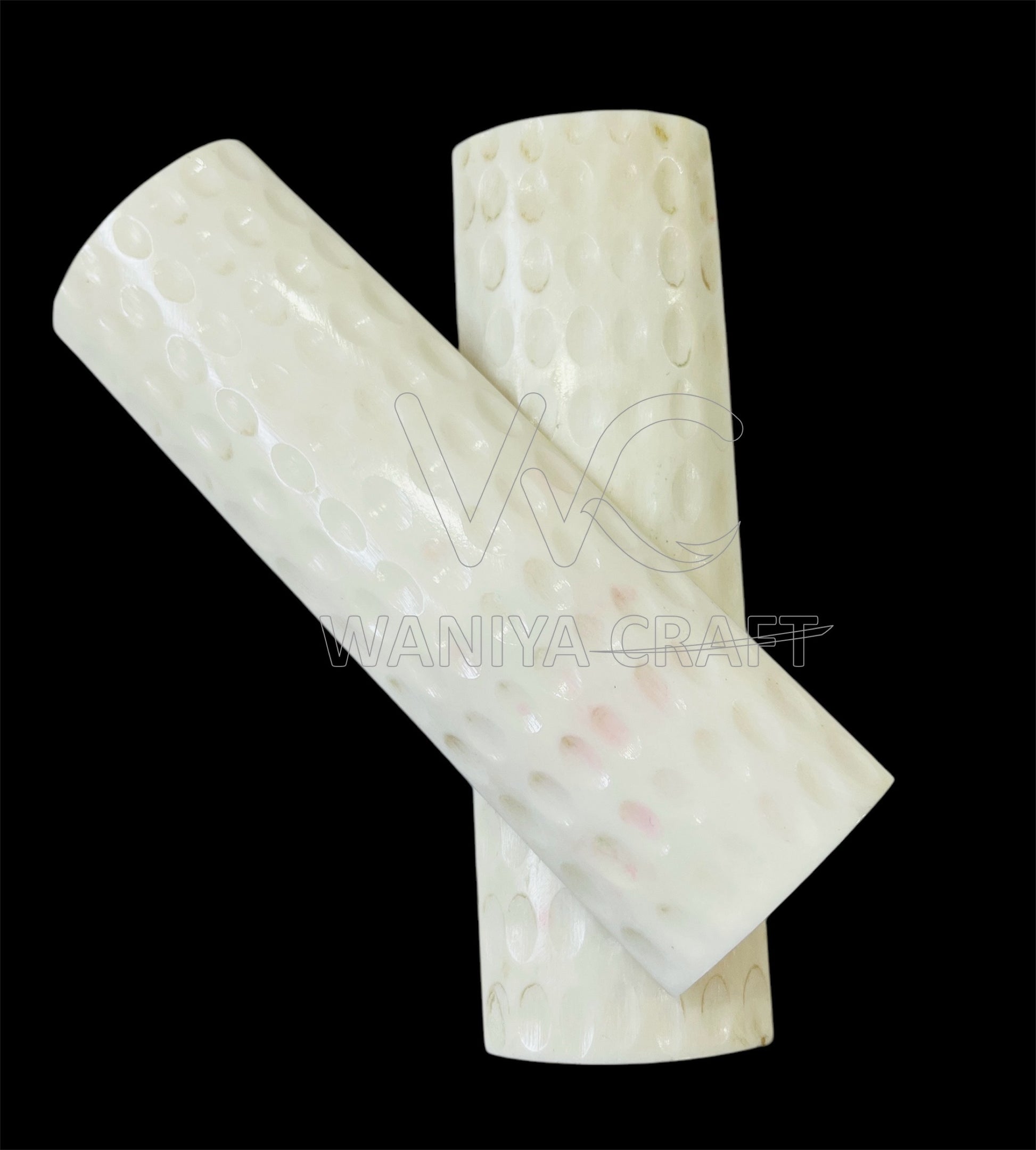 White Smooth  Jigged Bone scales - Waniya Craft