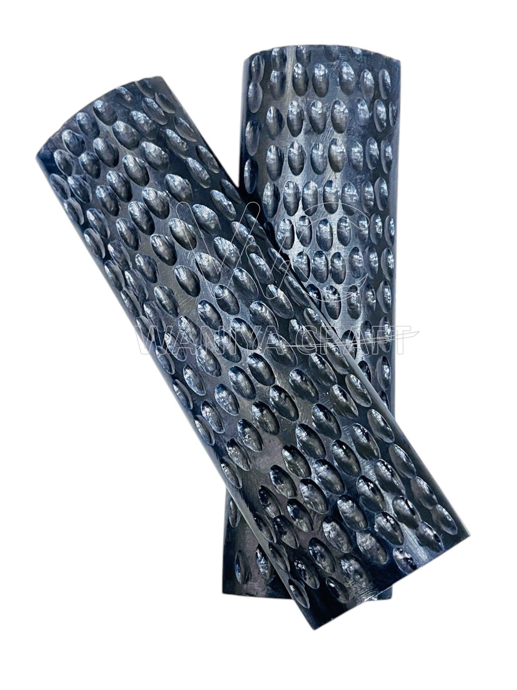 Dyed Black  Peach Jigged Bone scales - Waniya Craft