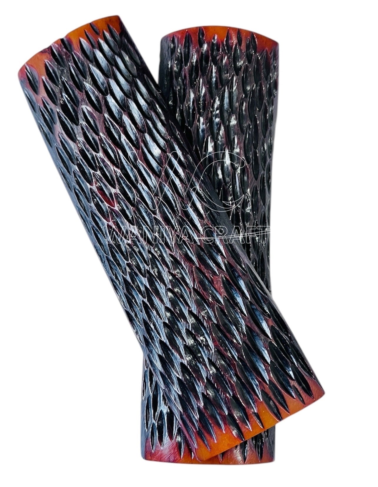Dyed light Brown standard Jigged Bone  scales - Waniya Craft