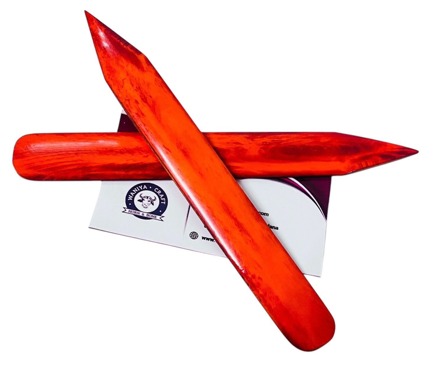 Amber Orange Dyed Bone folder - Waniya Craft